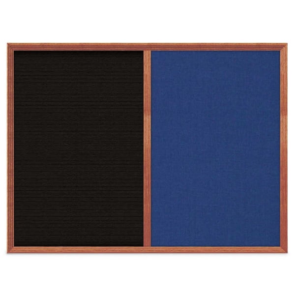 United Visual Products Slim Style Indoor Enclosed Corkboard, 12 UV500SC-BLACK-CORK - main